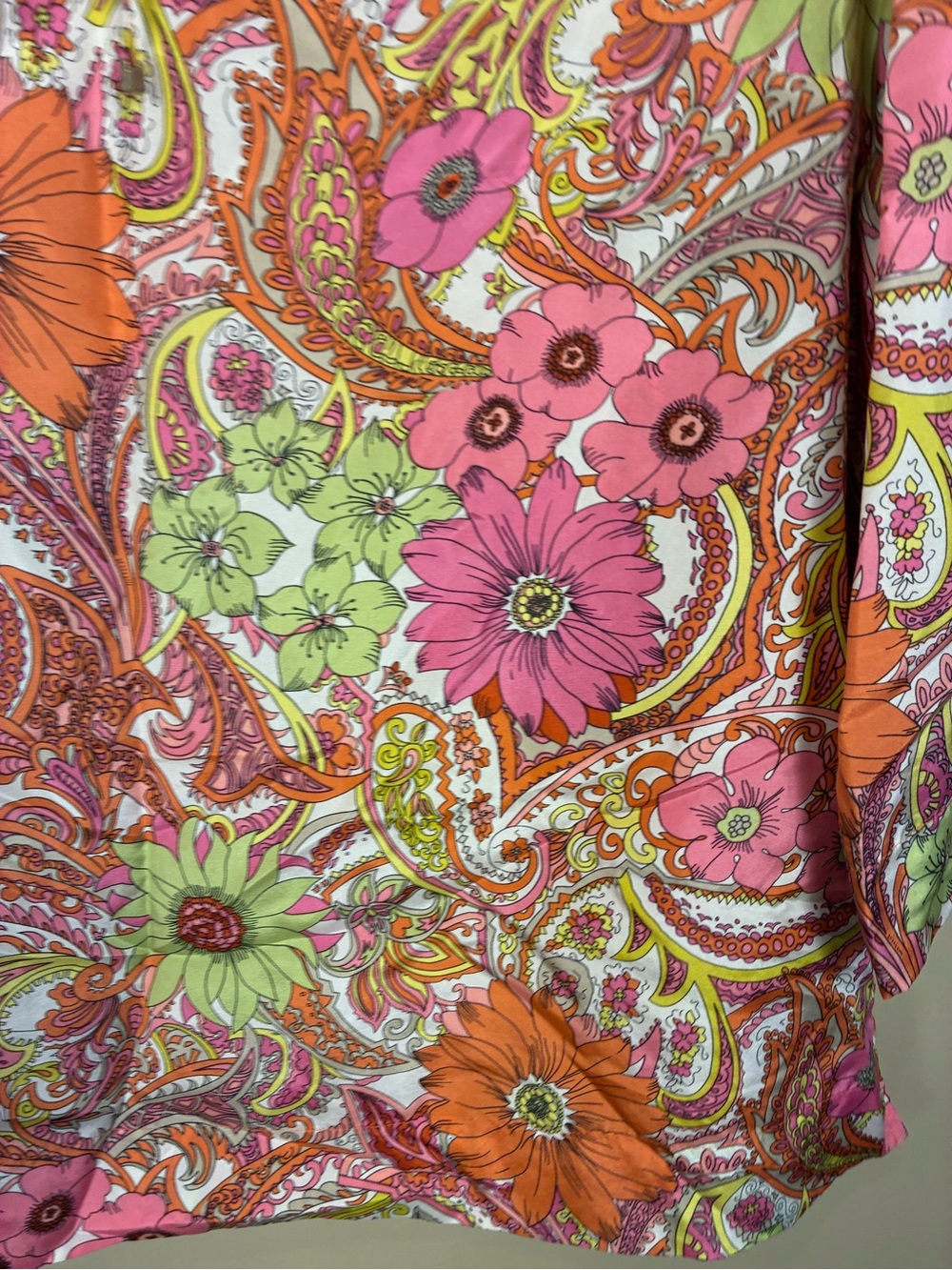 Talbots 100% Silk Paisley Floral Tunic Blouse - Picture 7 of 12